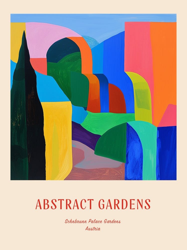 Colourful Gardens Schnbrunn Palace Gardens Austria 1 Red Poster