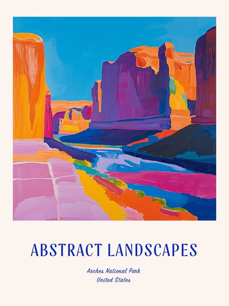 Colourful Abstract Arches National Park Usa 2 Poster Blue