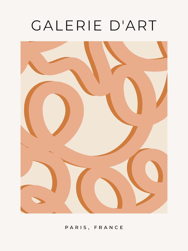 Beige Retro Abstract Lines