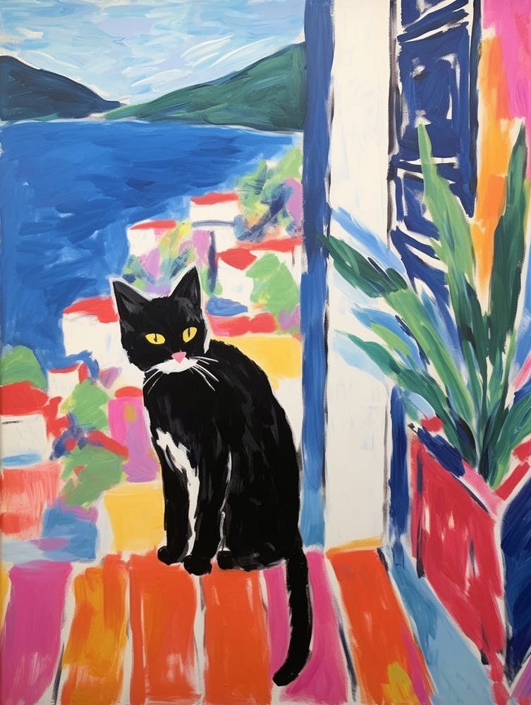 Painting Of A Cat In Hvar Croatia 3