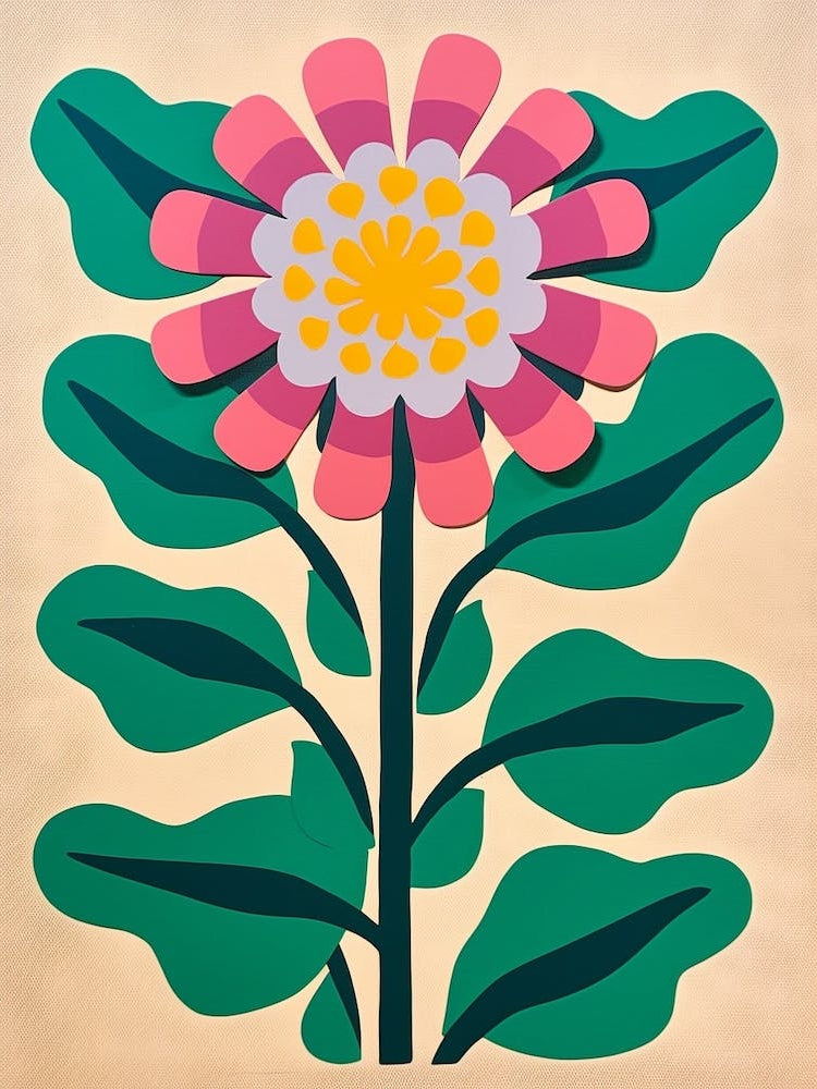 Cut Out Style Flower Art Everlasting Flower 3