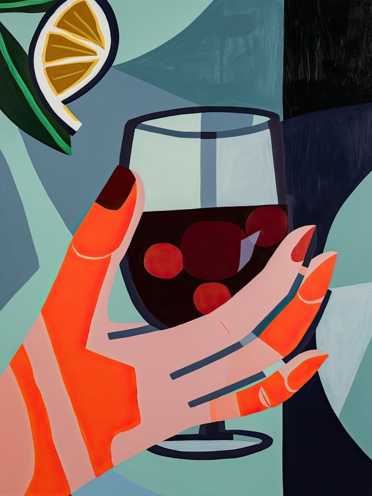 Colourful Hand Holding A Cocktail