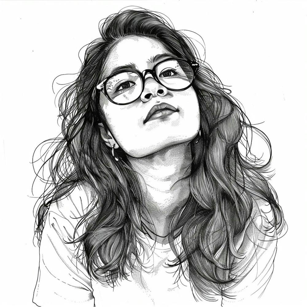 Portrait Of A Girl With Glasses