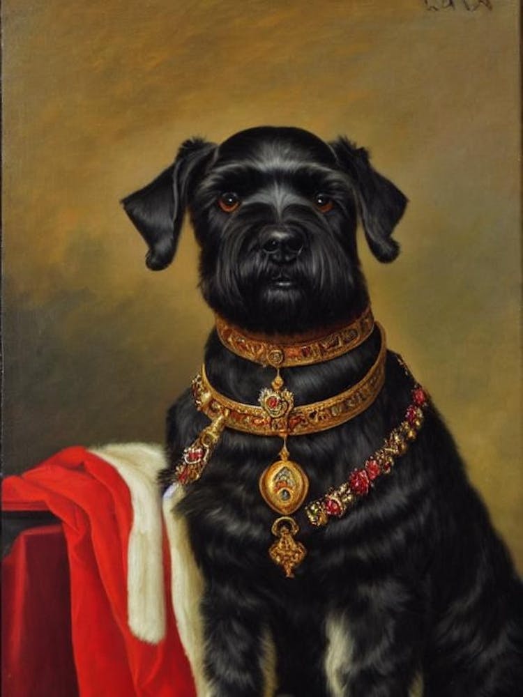 Standard Schnauzer 3 Renaissance Portrait Oil Painting