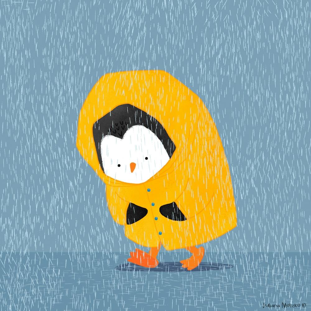 Penguin In A Raincoat