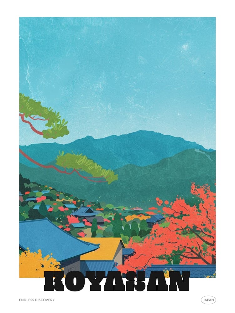 Koyasan Japon 3 - Affiche de Voyage Colorée