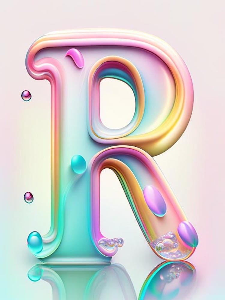 R, Alphabet Blasen Regenbogen 1