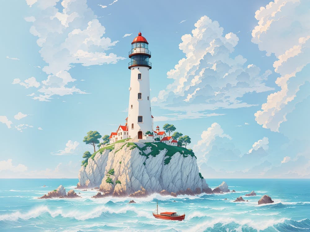 Lighthouse in the Ocean
