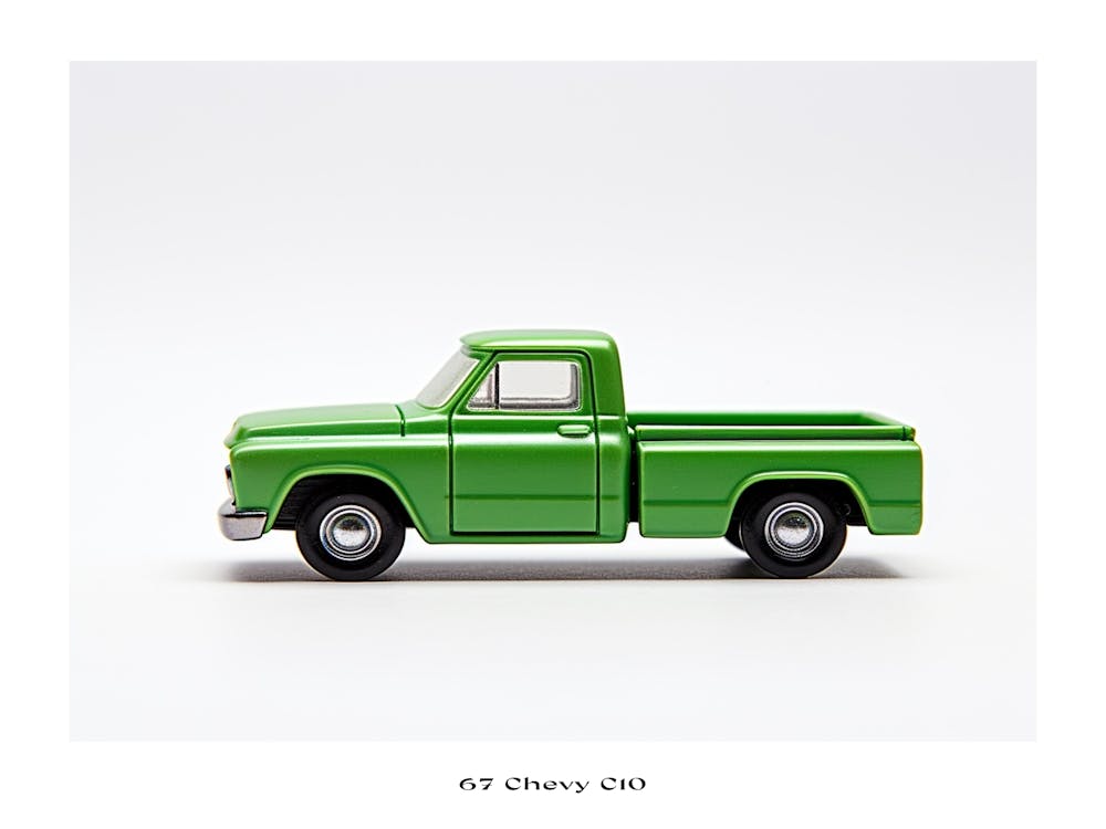 Spielzeugauto 67 Chevy C10 Grün 2 Poster