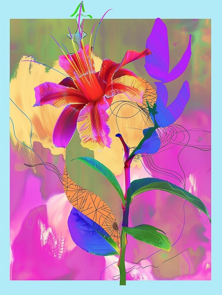 Flower 1 Neon Flower Collage