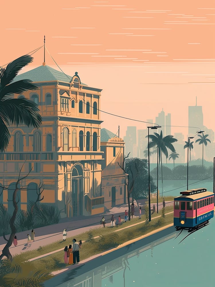 Dhaka Bangladesh Travel Illustration 3