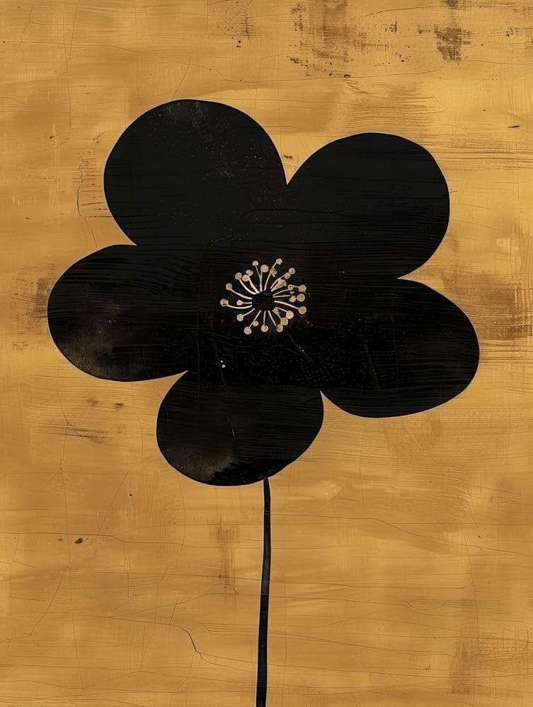 Black Flower Canvas Print