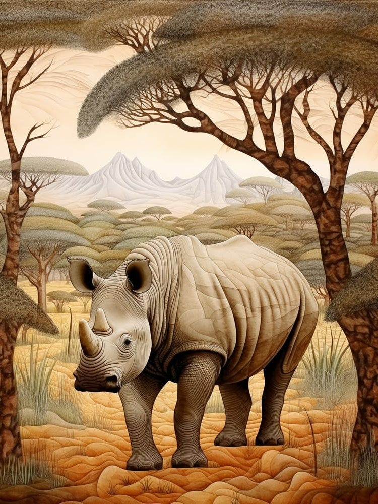 Rhinoceros In The African Savannah 3