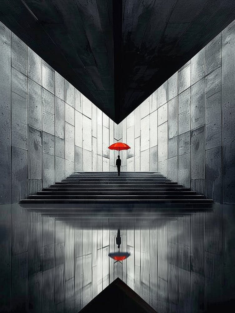 Prompt Abstract Geometric Patterns, Black And White Style, High Angle Perspective, Rich Texture, Symmetrical Composition, Macro Lens, Light Projection, Rotation, Minimalist Design, Cool Tones, Calm