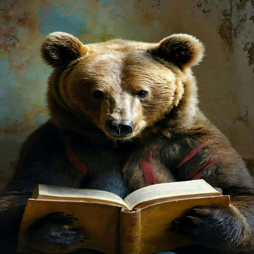 Bear Reading A Book