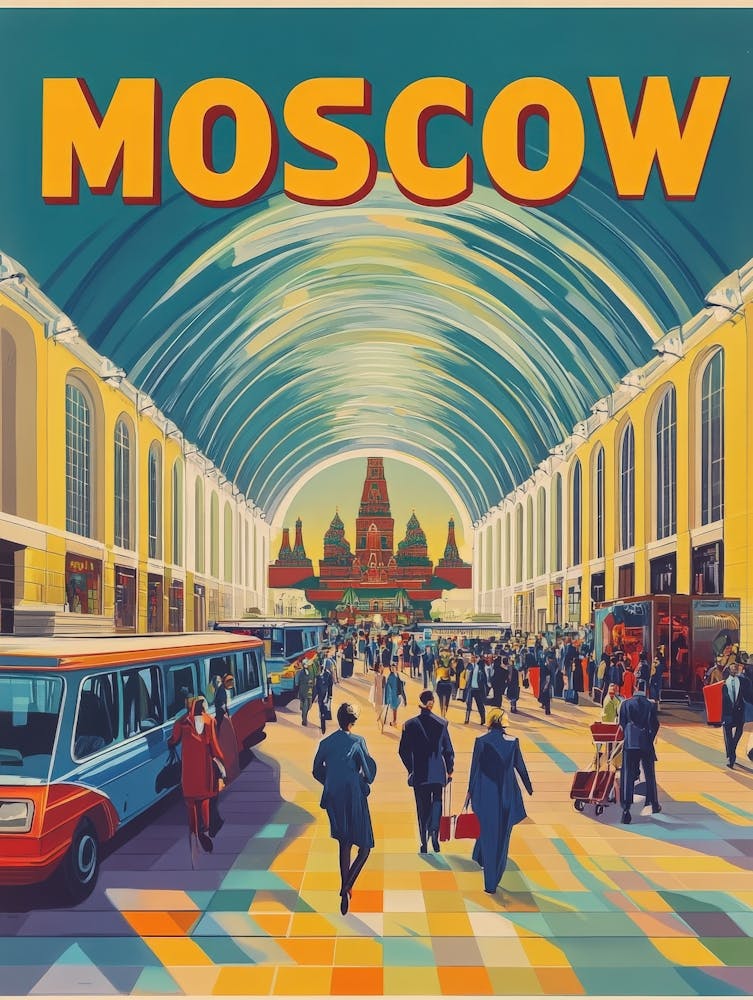 Aihrgdesign A 1970s Inspired Travel Poster For Moscow 3