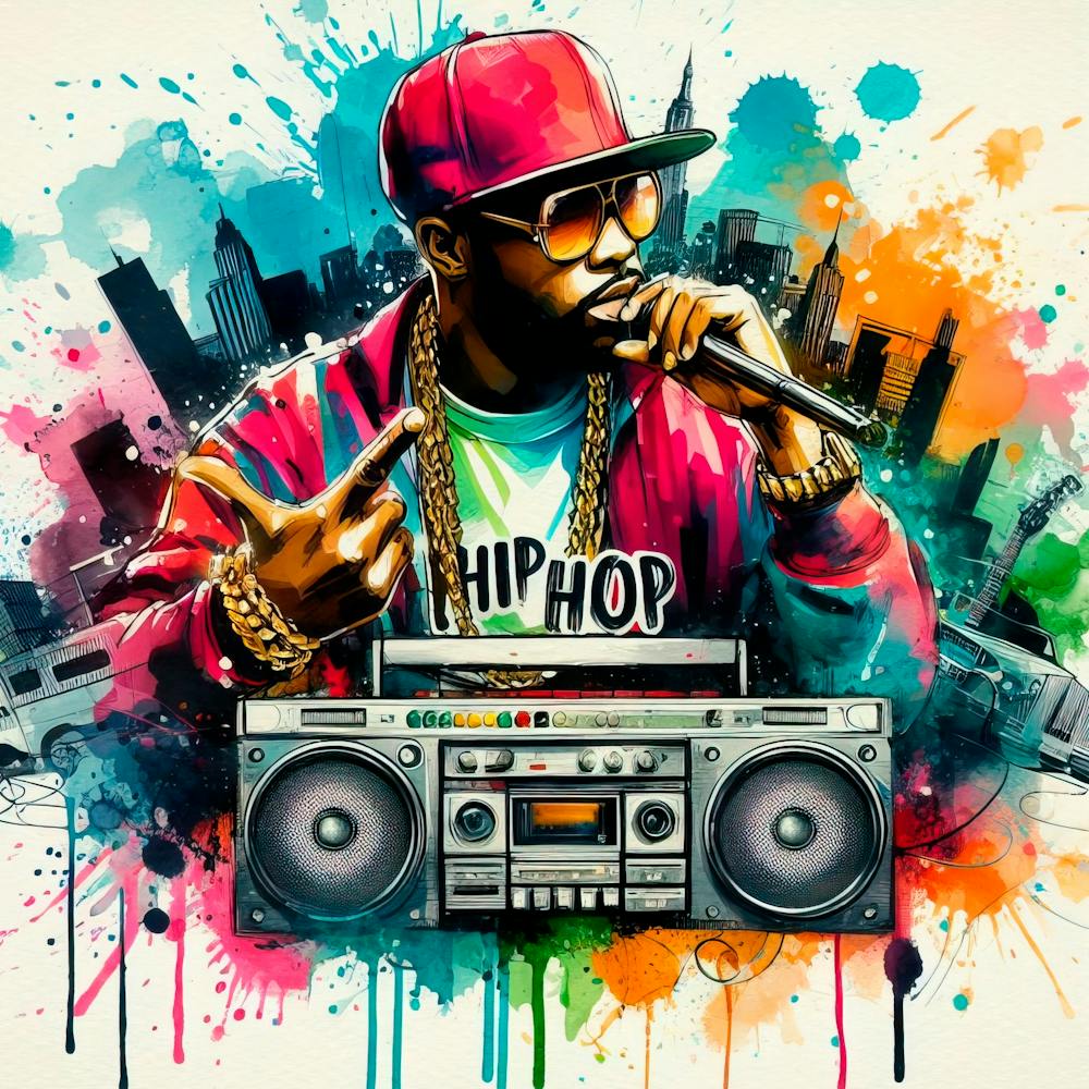 Hip Hop Watercolor Splash Well Defined Vibrant Colors 5