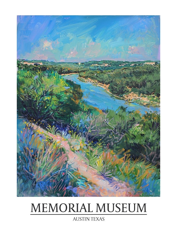Memorial Museum Austin Texas Oil Painting 1 Poster