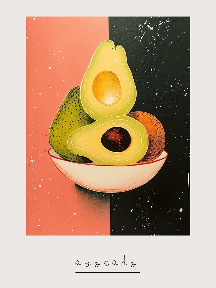 Art Deco Avocado Bowl 2 Poster