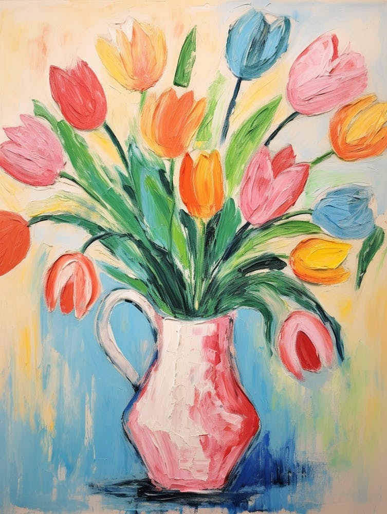 Blumenmalerei Fauvistischer Stil Tulpe 1