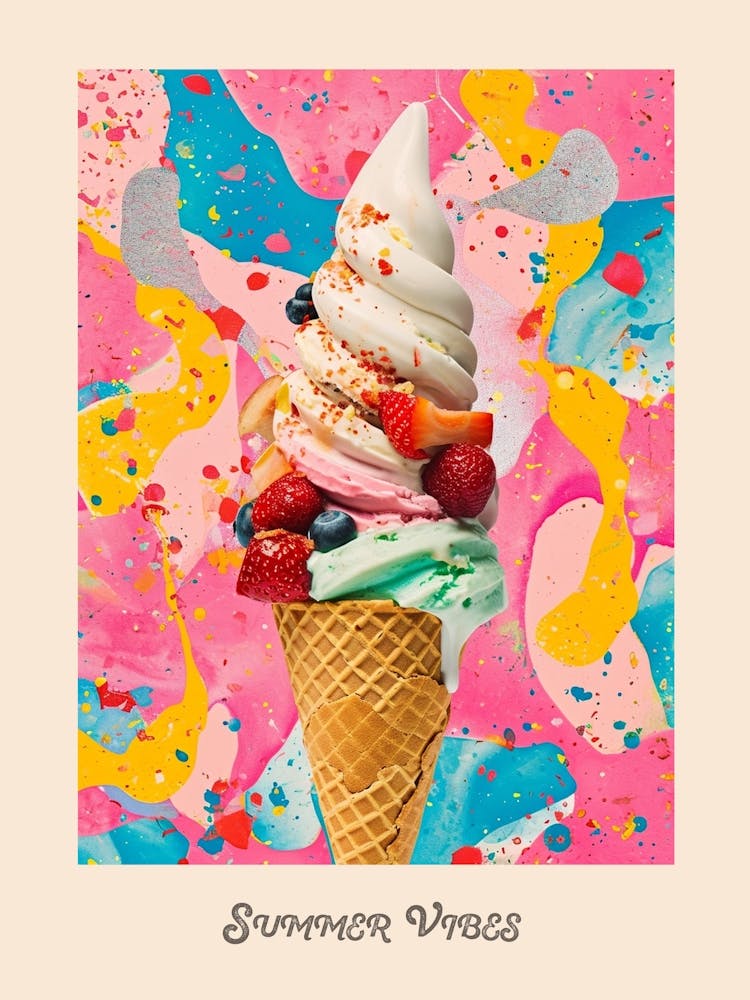 Summer Vibes Ice Cream Poster 4