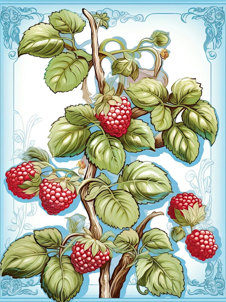 Raspberries Illustration 1