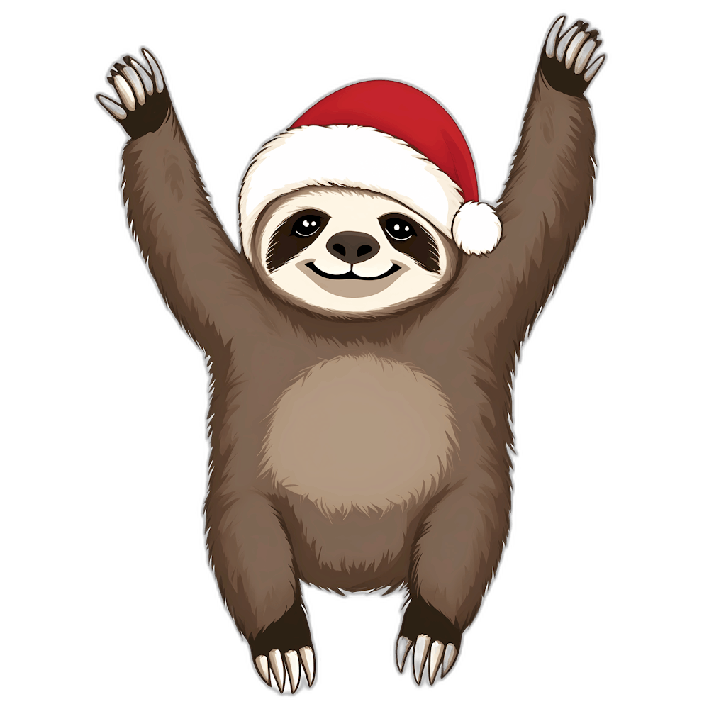 Sloth in a Santa Hat