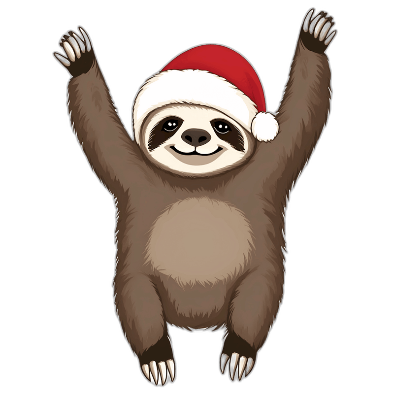 Sloth in a Santa Hat