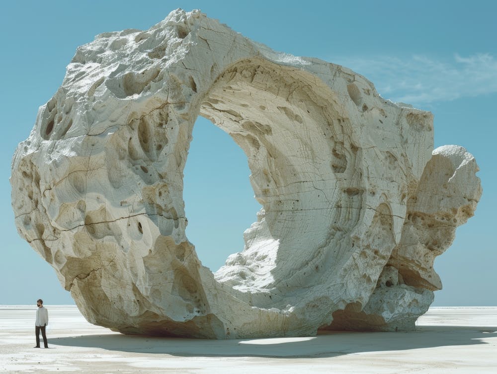 Large Rock In The Desert