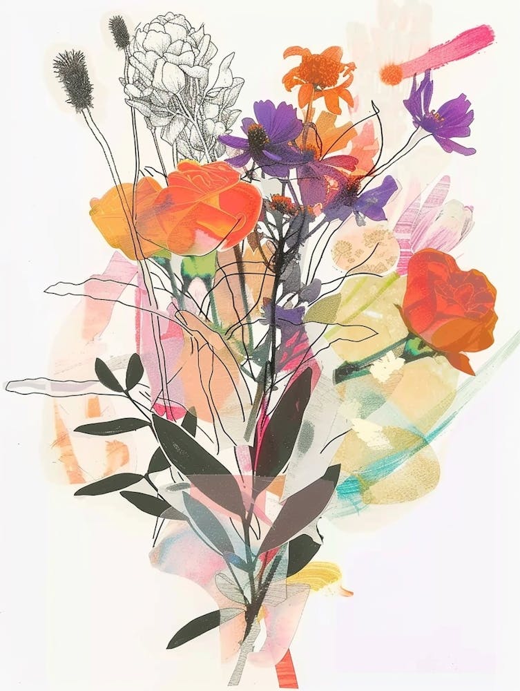 Prairie Clover 3 Collage Flower Bouquet