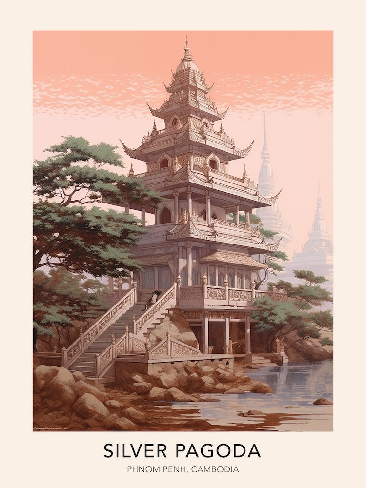 The Silver Pagoda Phnom Penh, Cambodia 2 Travel Poster