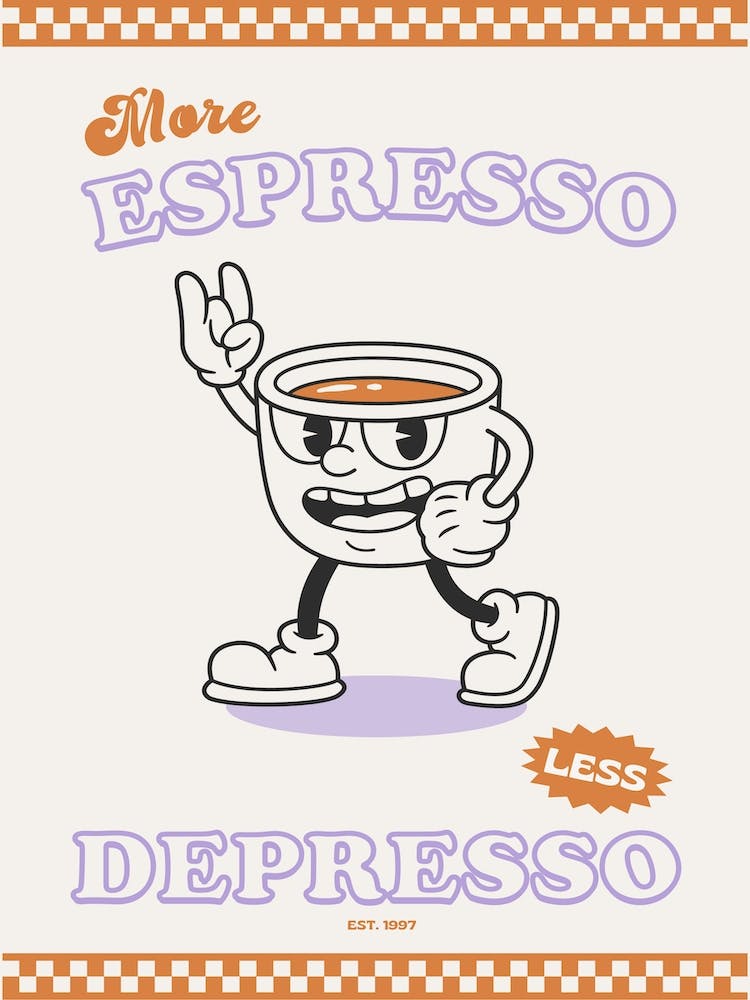 Orange And Purple More Espresso Less Depresso