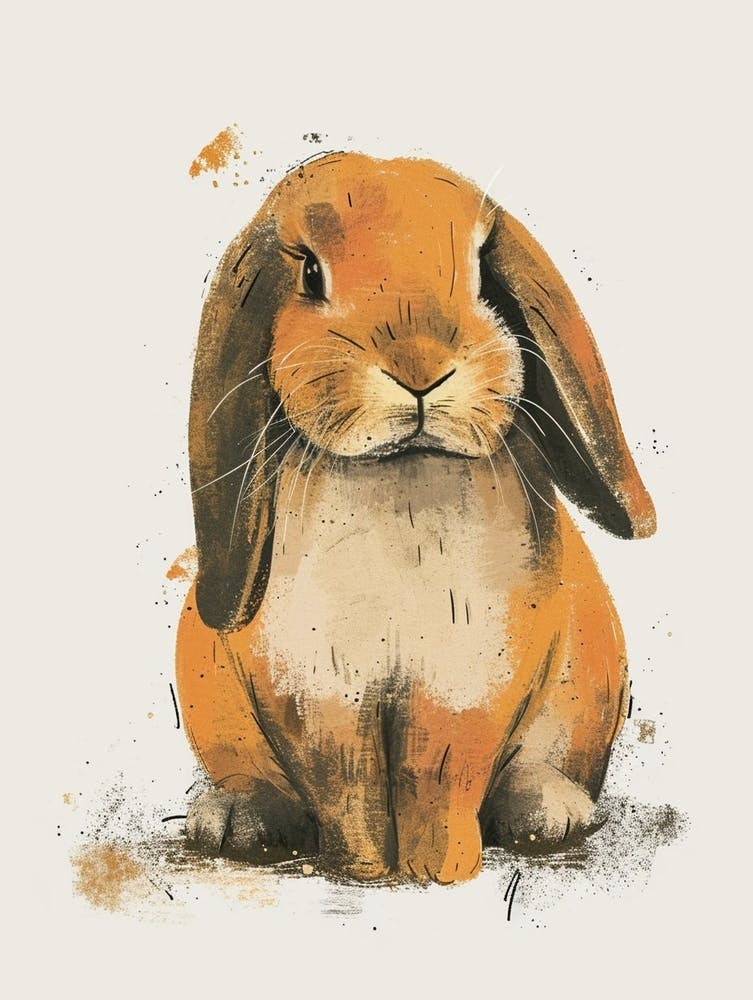 Holland Lop Rabbit Nursery Illustration 2