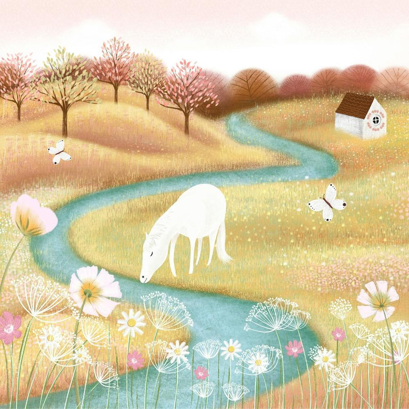 Horse By The River Square