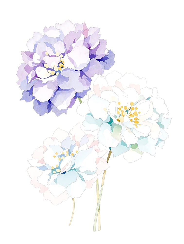 Motifs Floraux Pastel Modernes à l'Ambiance Tranquille