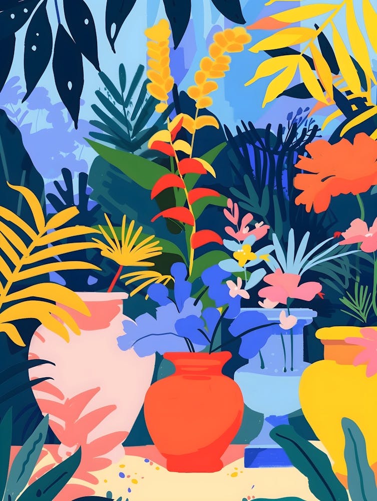 Matisse Inspired, Tropical Garden, Fauvism Style