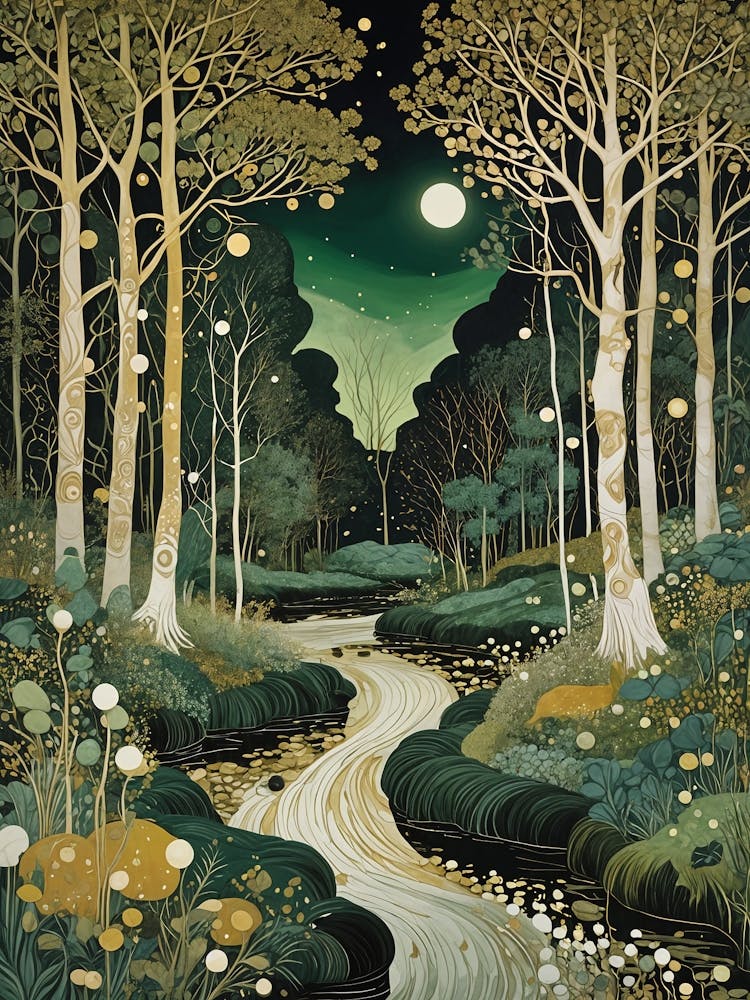 Leuchtende Lichter In Der Nacht Waldbach Nr. 3