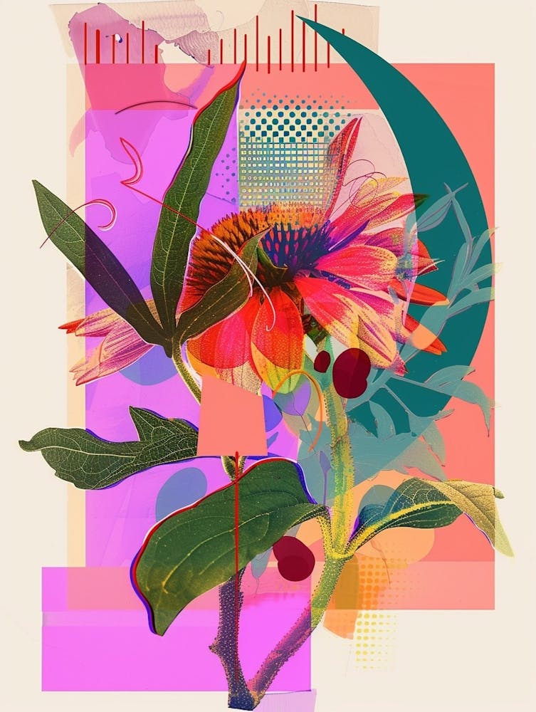Gaillardia 4 Neon Flower Collage