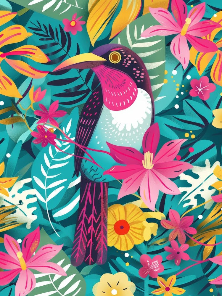 Tropical Bird Seamless Pattern