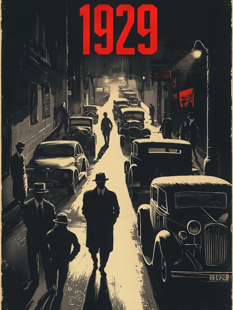 Aihrgdesign Ein Vintage-Krimi-Poster Illustriert die berüchtigten 7