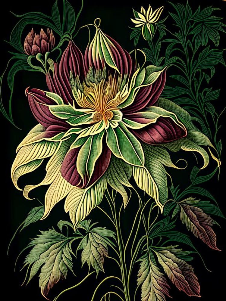 Dahlia Imperialis 2 Floral Botanical Vintage Poster Flower