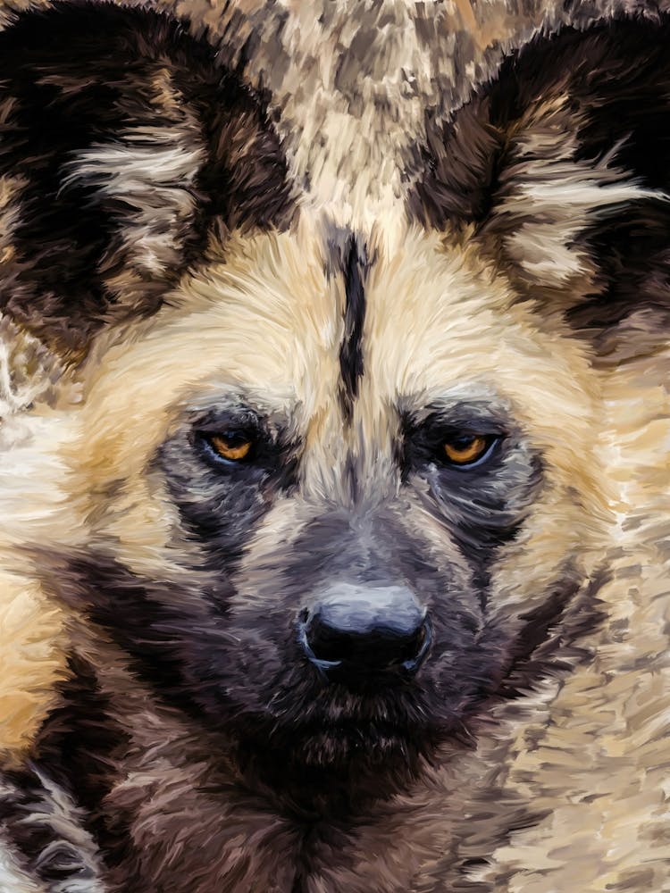 Wild Dog Portrait Painting
