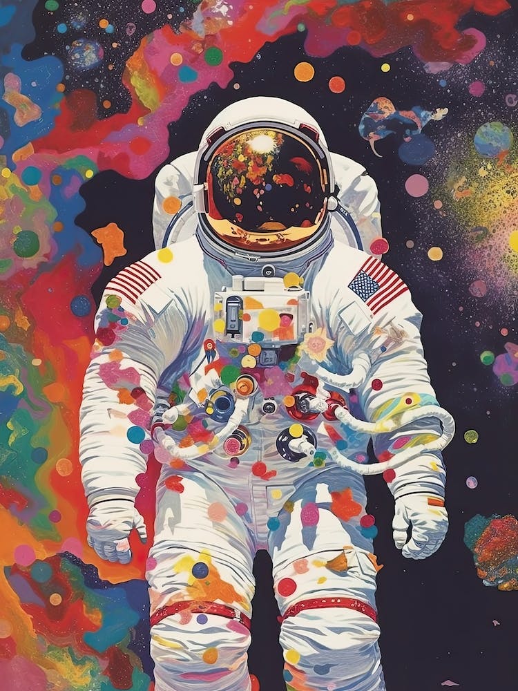 Astronaut Bunte Illustration 14