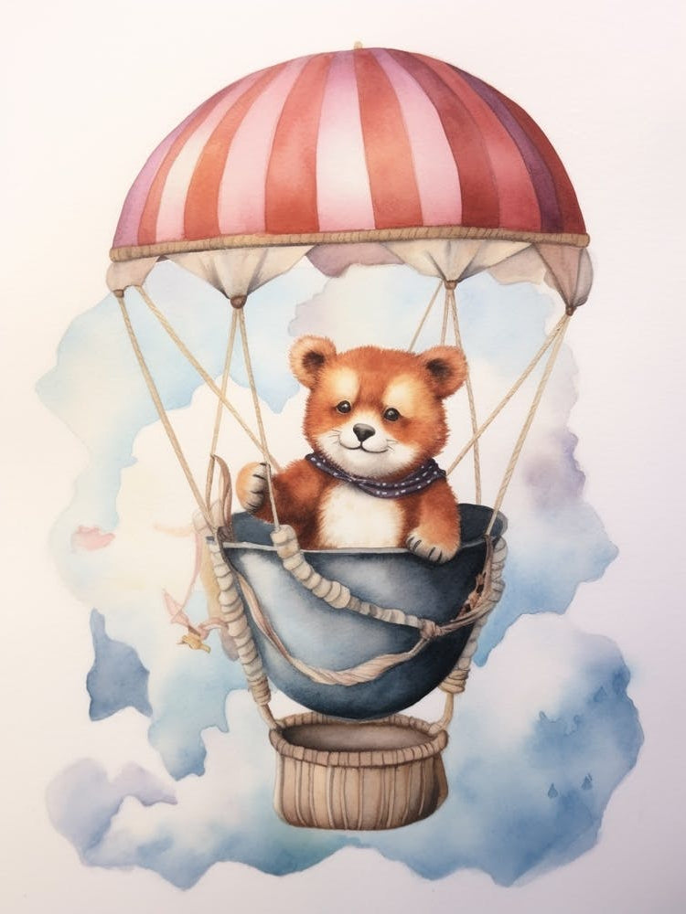 Baby Red Panda 2 In A Hot Air Balloon