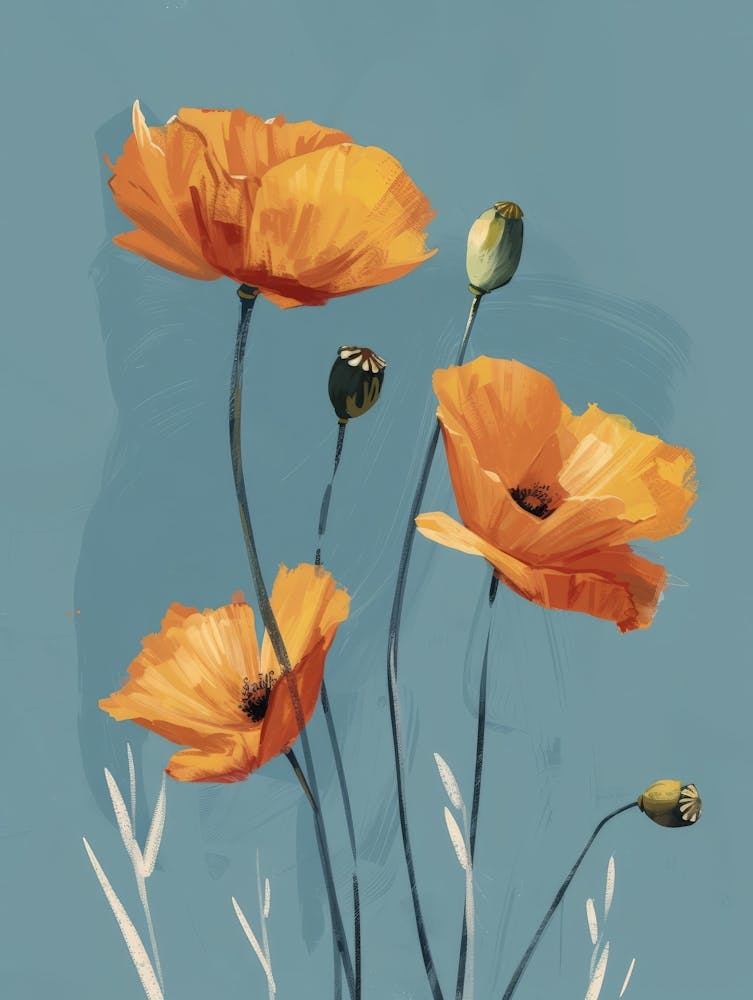 Orange Poppies Canvas Print