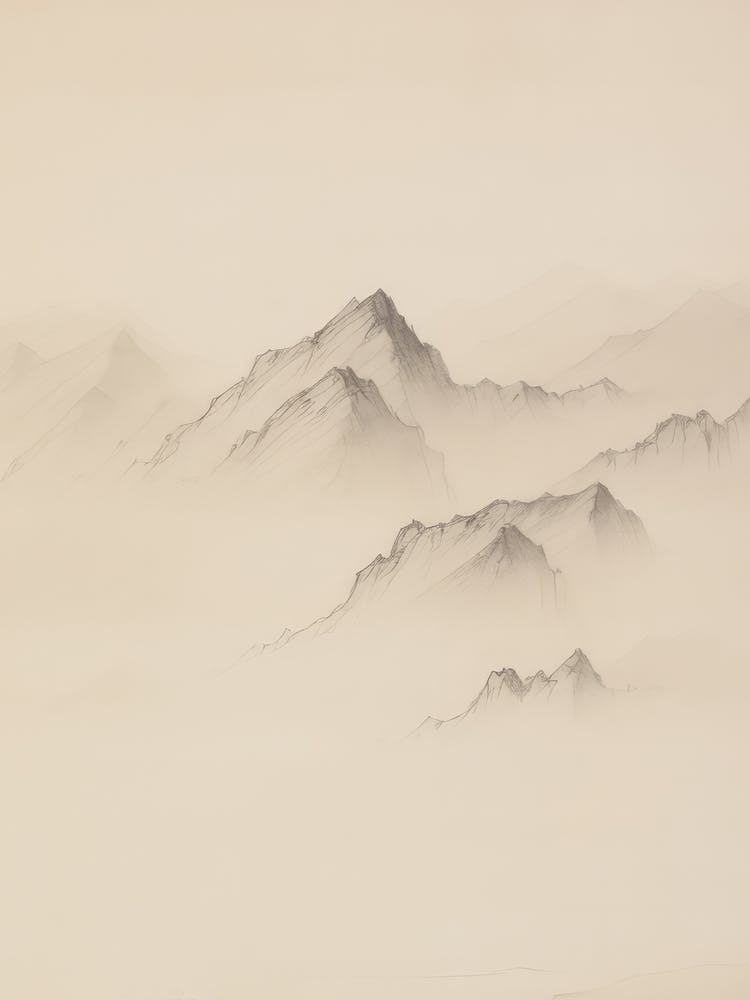 Minimalist Mountain Peak Sketch