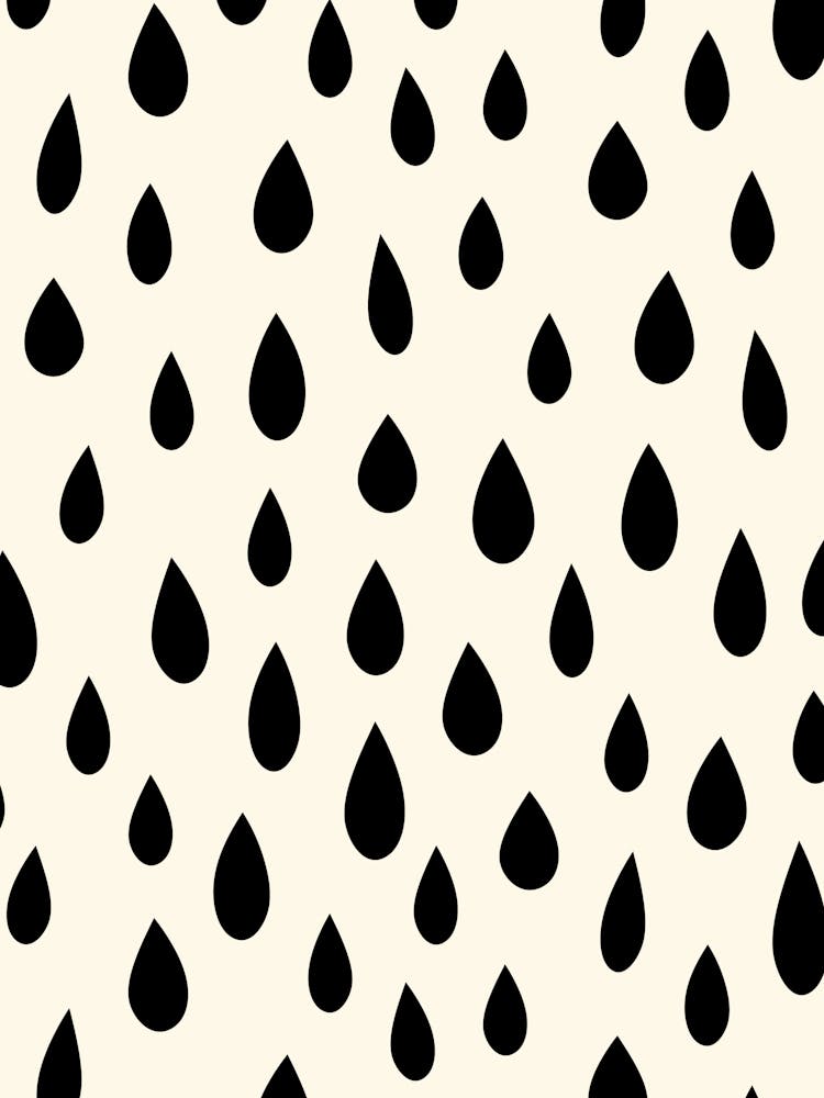 Little Falling Rain Drops Black on White