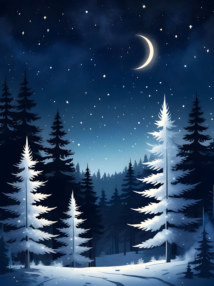 Christmas Night In The Forest