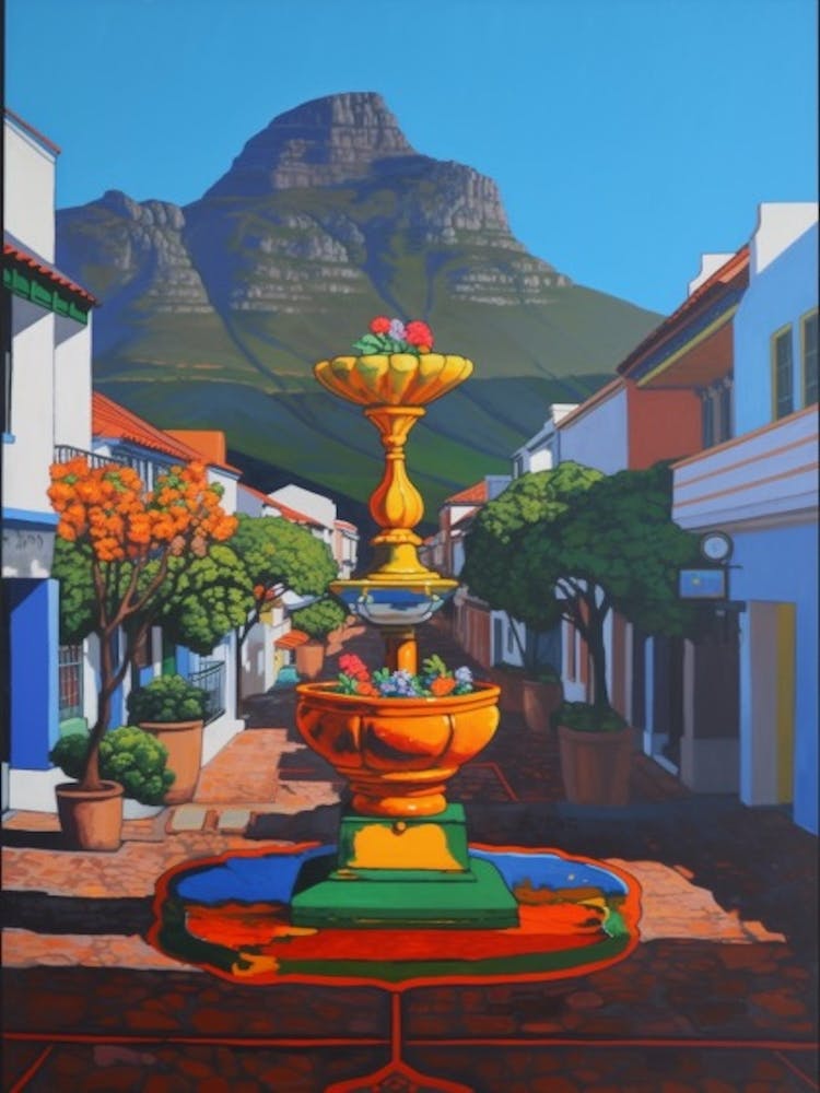 Painting Of Cape Town  In The Style Of Post Modernism