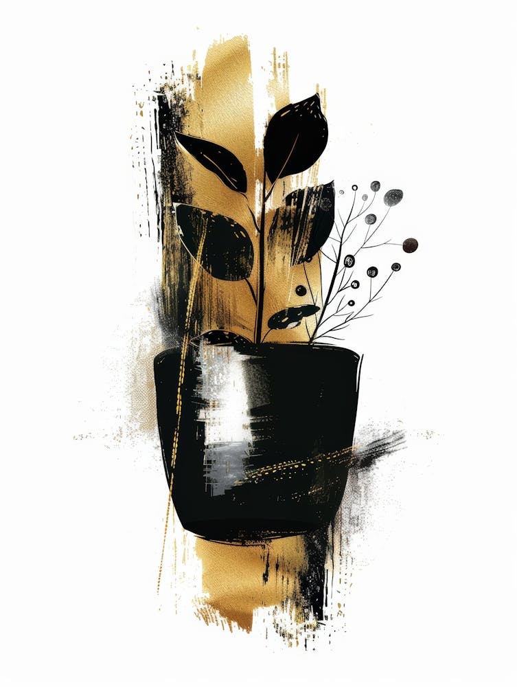 Schwarz-Gold-Gemälde 5